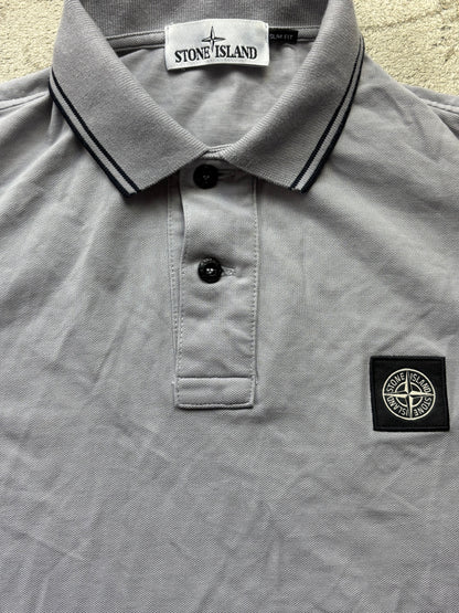 STONE ISLAND GREY POLO SHIRT (M)