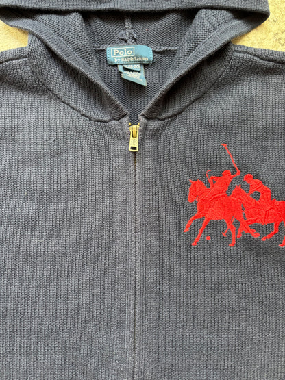 RALPH LAUREN NAVY ZIP UP HOODIE (M)