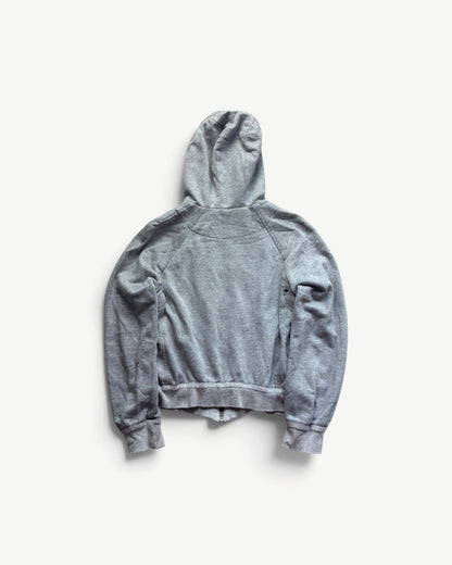 BURBERRY GREY ZIP UP HOODIE (S)