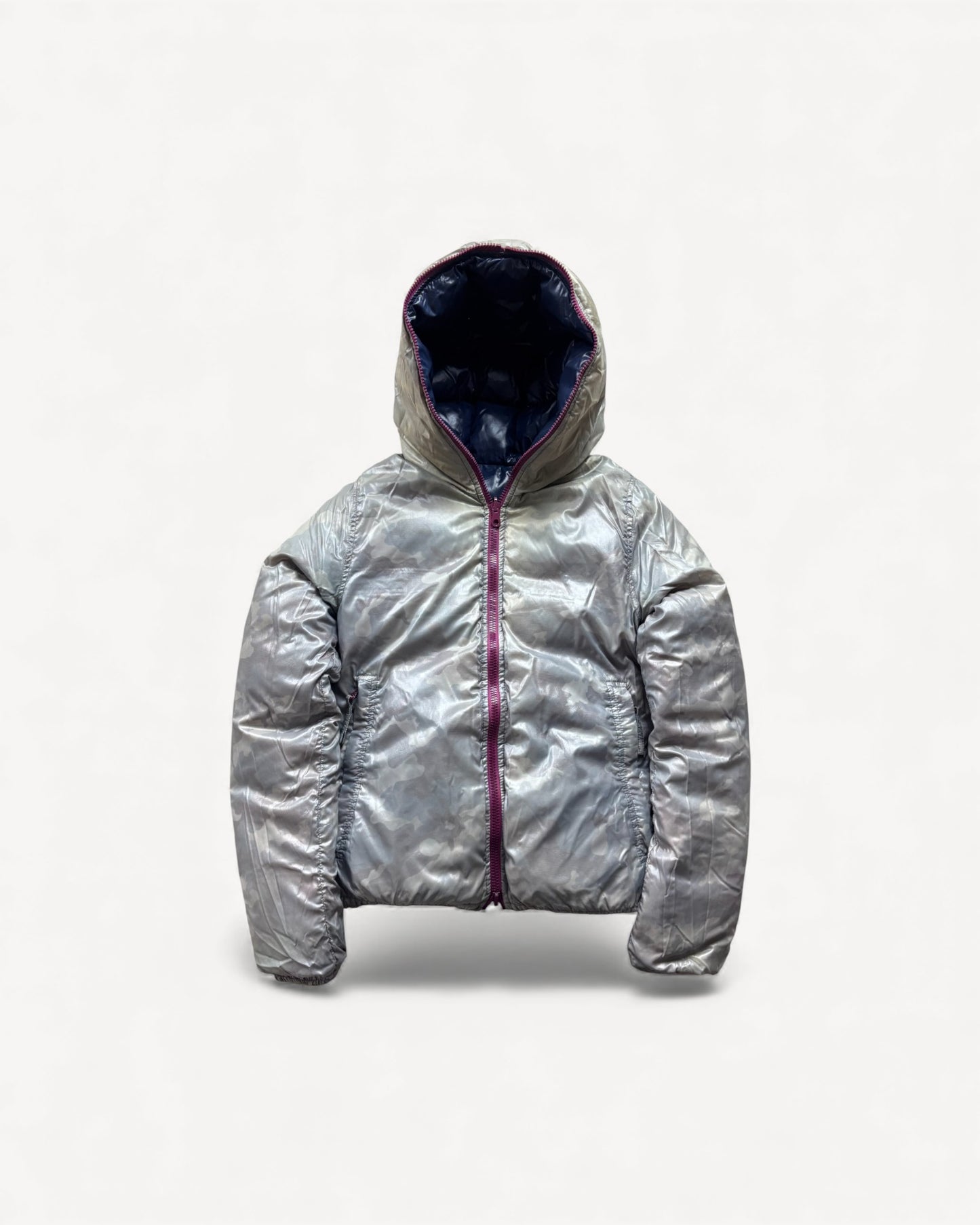 DUVETICA NAVY REVERSIBLE WOMEN PUFFER JACKET (S)