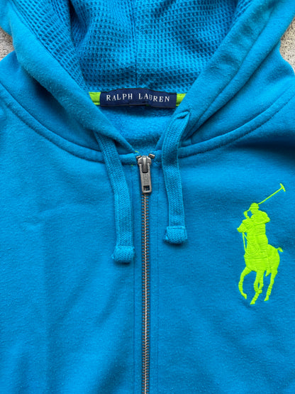 RALPH LAUREN BLUE ZIP UP HOODIE (S)
