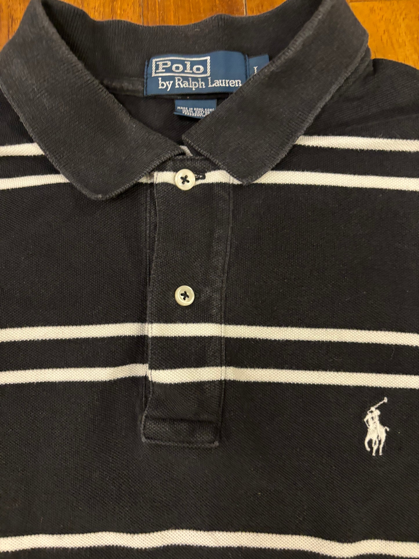 RALPH LAUREN POLO SHIRT STRIPED (L)