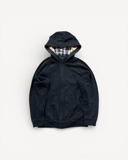 BURBERRY BLACK ZIP UP HOODIE (S)