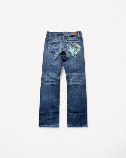 JAPANESE EMBROIDERED DENIM W31 L32 #JAP6