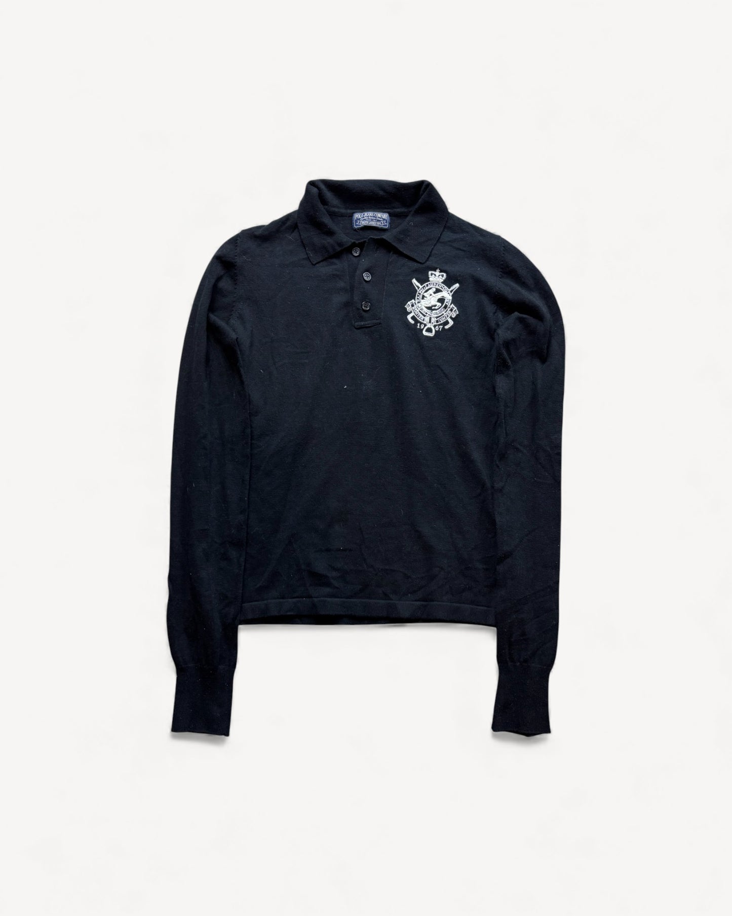 RALPH LAUREN POLO LONGSL. SHIRT BLACK (XS)