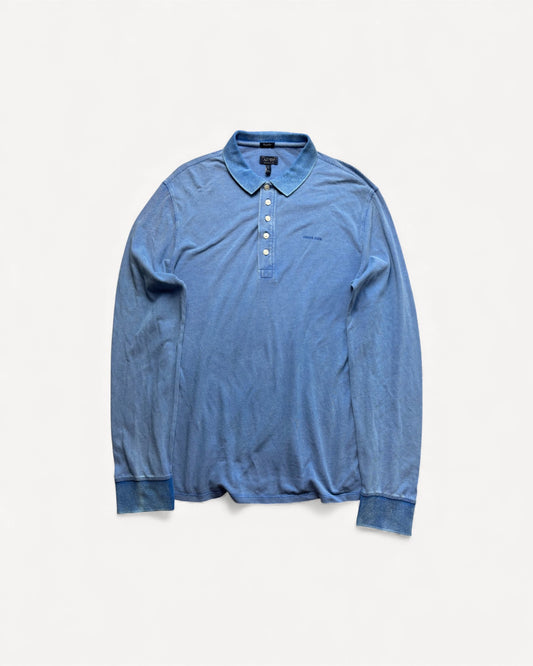 ARMANI BLUE LONGSL. POLO SHIRT (L)
