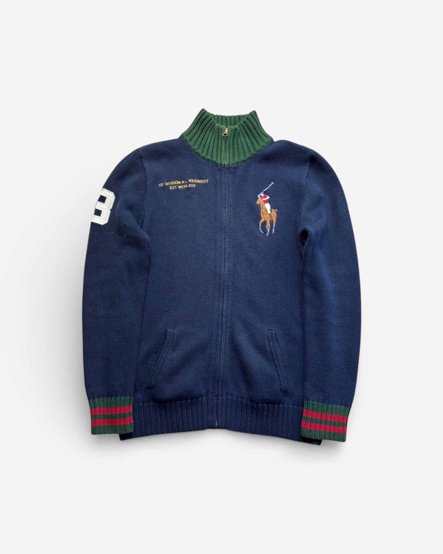 RALPH LAUREN NAVY ZIP UP KNIT (S)