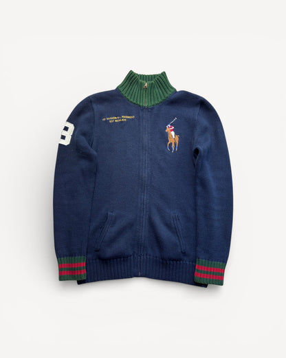 RALPH LAUREN NAVY ZIP UP KNIT (S)