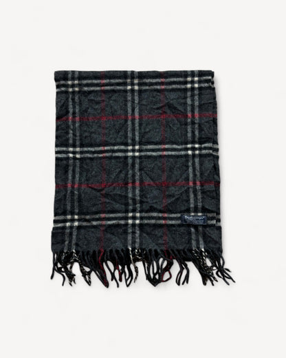 BURBERRY NOVACHECK CASHMERE SCARF DARK GREY