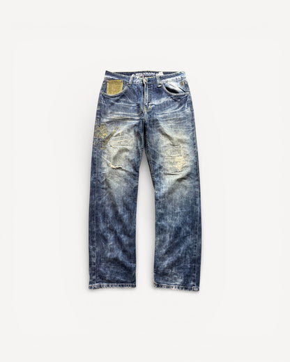 JAPANESE EMBROIDERED DENIM W33 L34 #JAP11