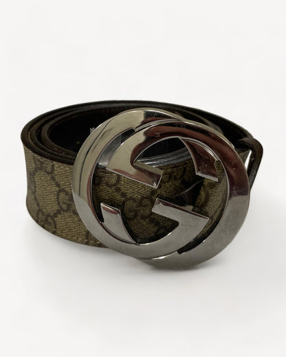 GUCCI MONOGRAM BELT BEIGE