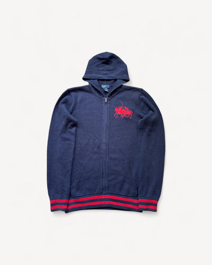 RALPH LAUREN NAVY ZIP UP HOODIE (M)