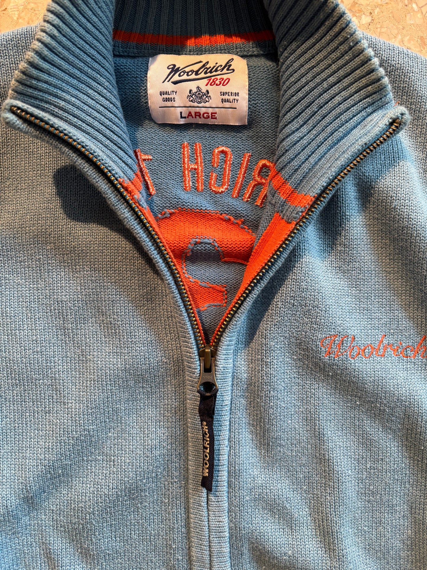 WOOLRICH ZIP UP KNIT (L)