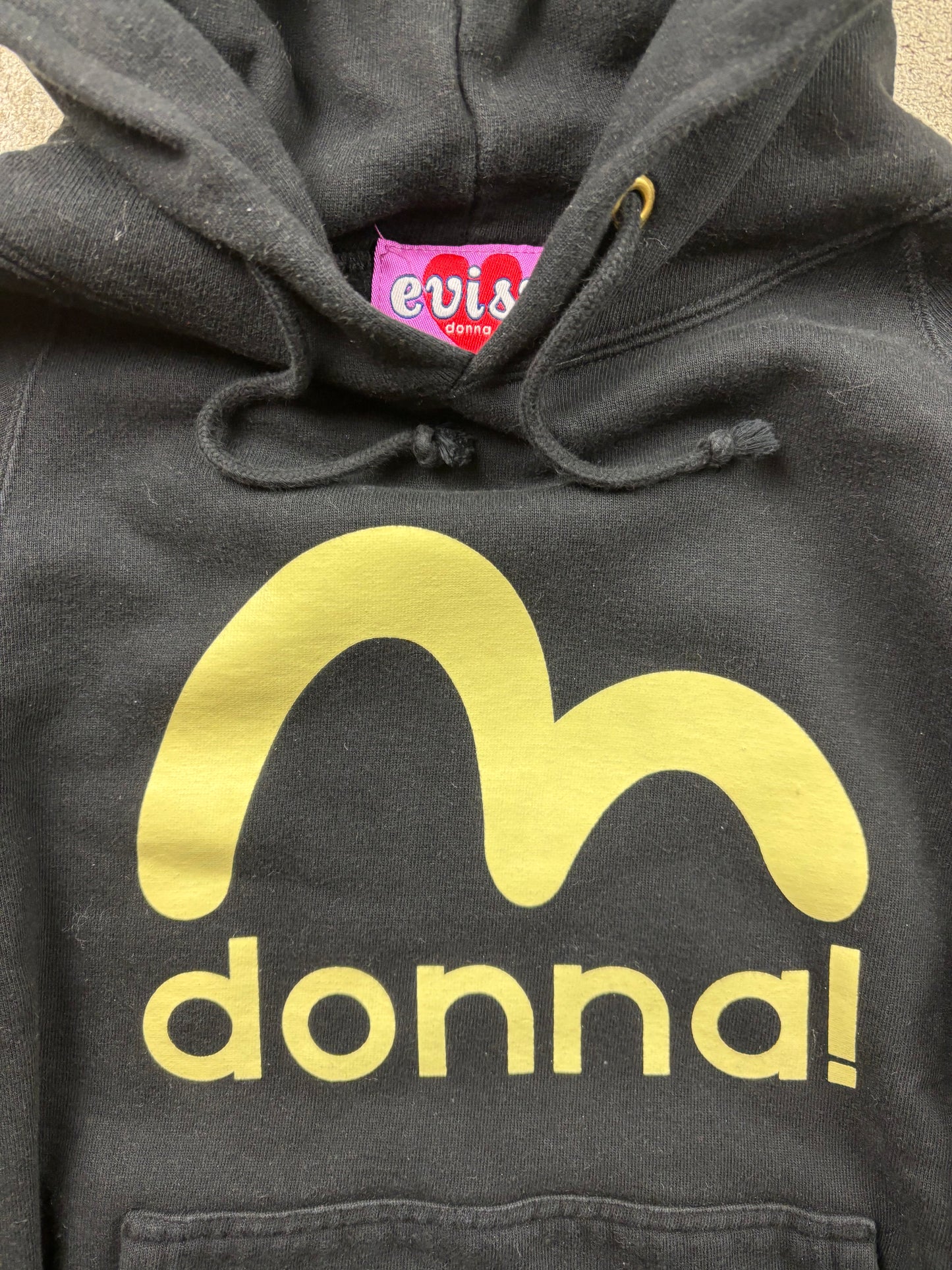 EVISU BLACK HOODIE (S)