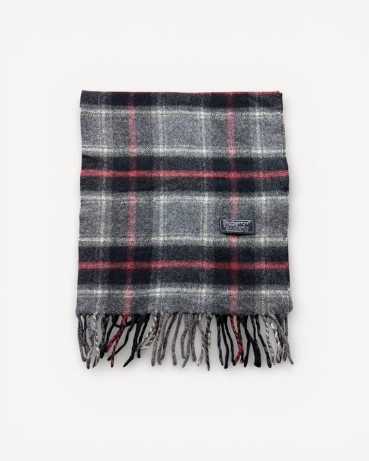 BURBERRY NOVACHECK CASHMERE SCARF DARK GREY