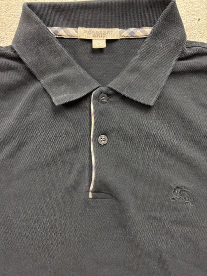BURBERRY BLACK POLO SHIRT (S)