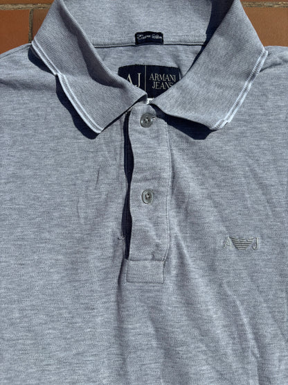 ARMANI GREY POLO SHIRT (M)