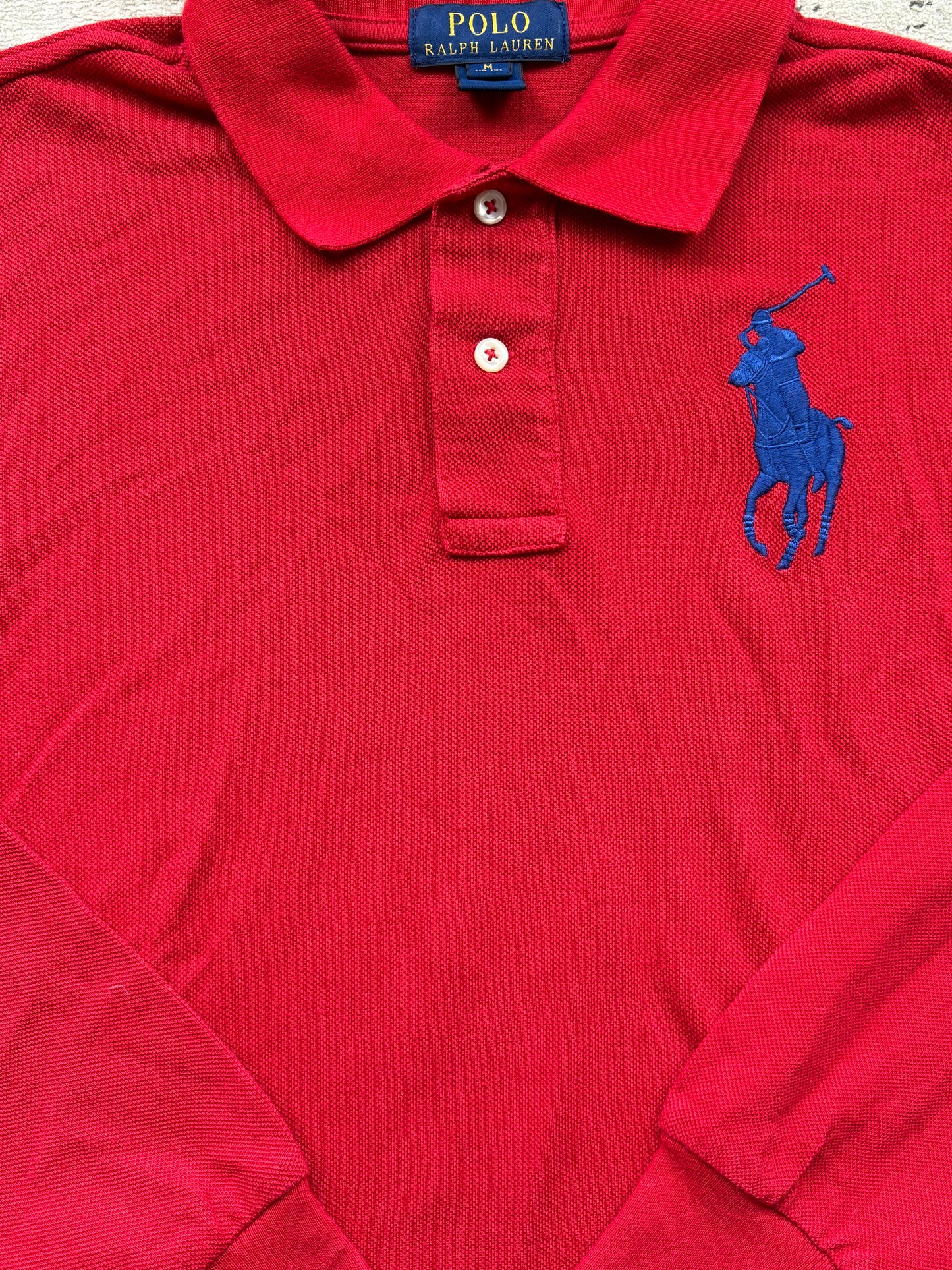 RALPH LAUREN LONGSL. POLO SHIRT RED (S)