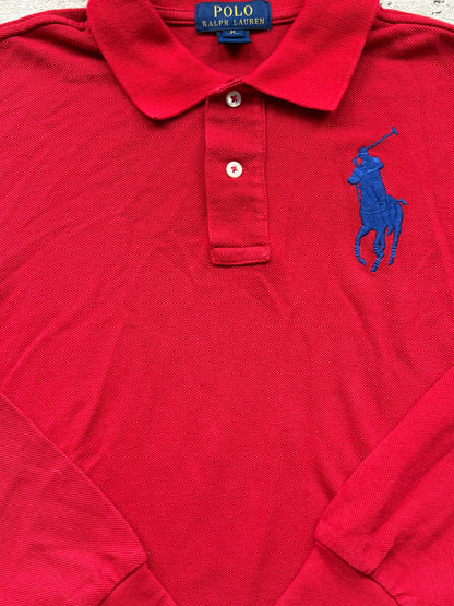 RALPH LAUREN LONGSL. POLO SHIRT RED (S)