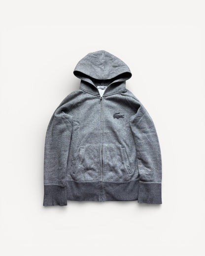 LACOSTE GREY ZIP UP HOODIE (S)