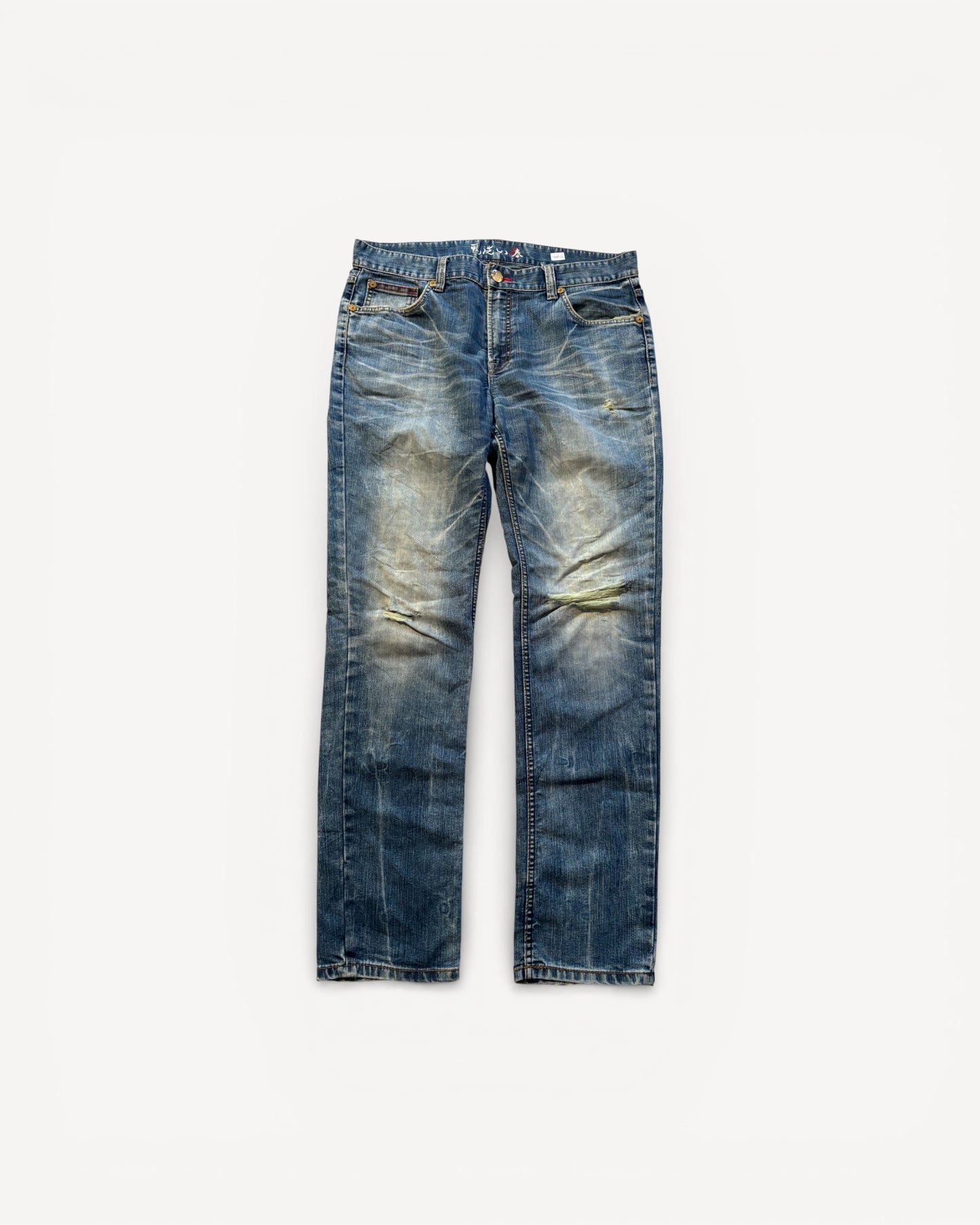 JAPANESE EMBROIDERED DENIM W34 L32 #JAP13