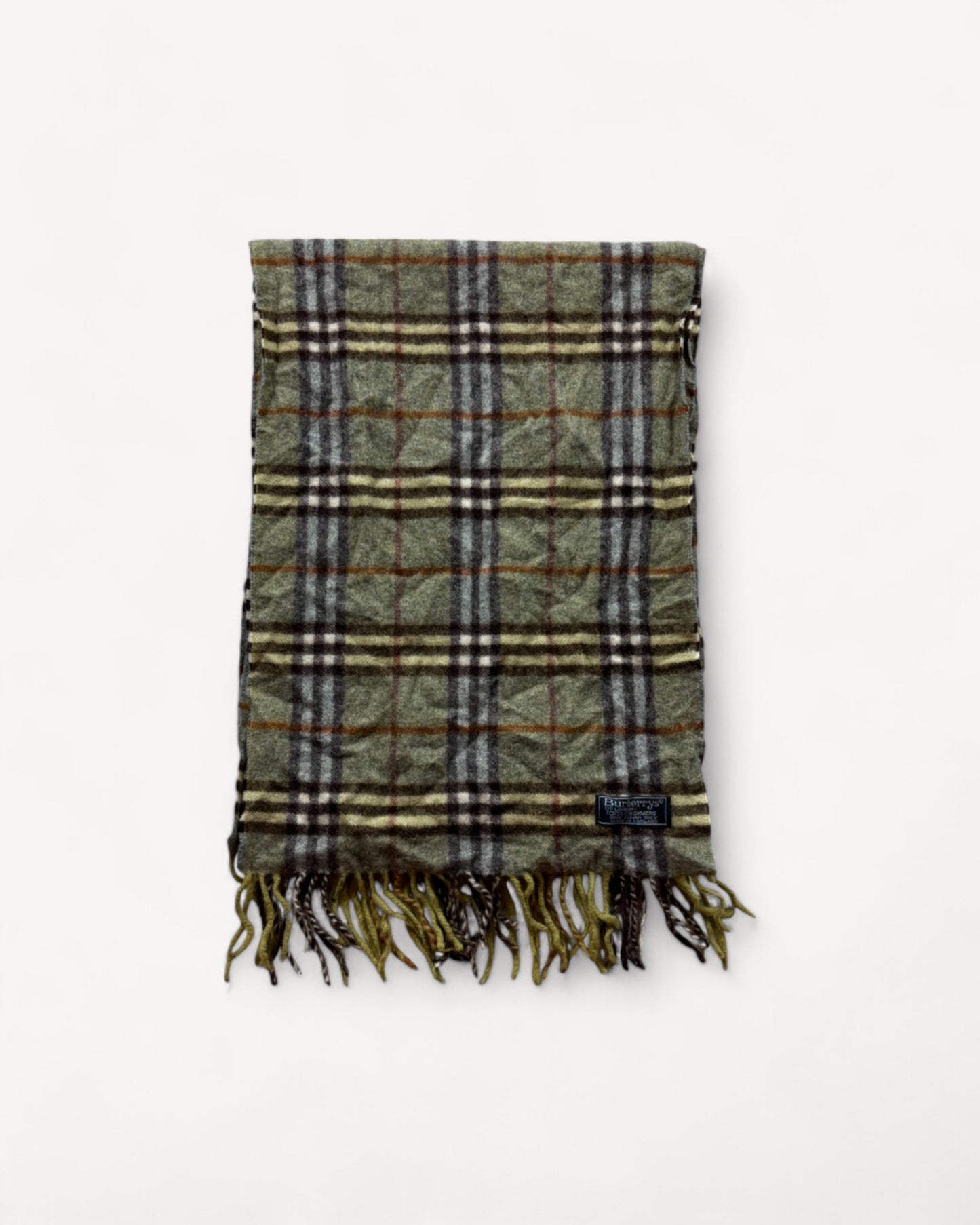 BURBERRY NOVACHECK CASHMERE SCARF GREEN