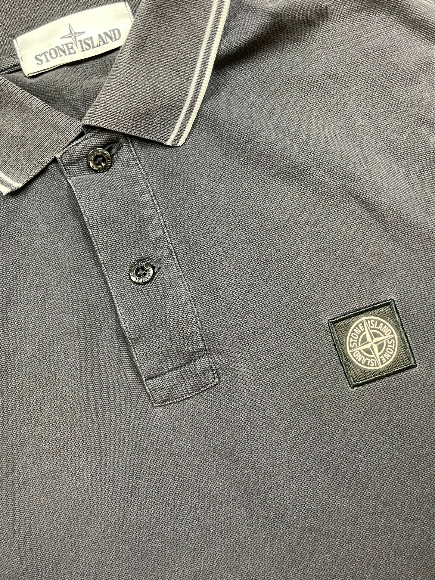 STONE ISLAND NAVY POLO SHIRT (M)