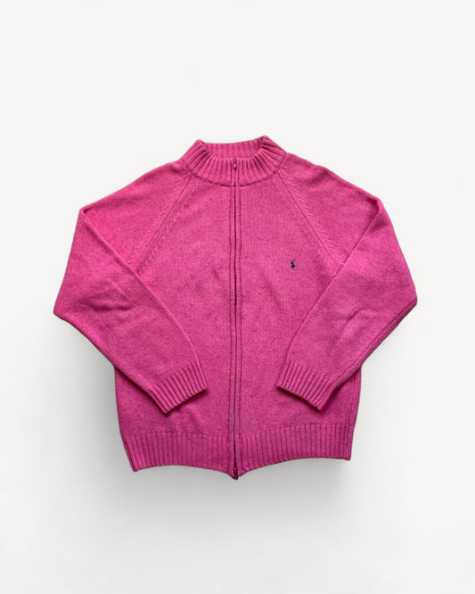 RALPH LAUREN PINK ZIP UP KNIT (L)