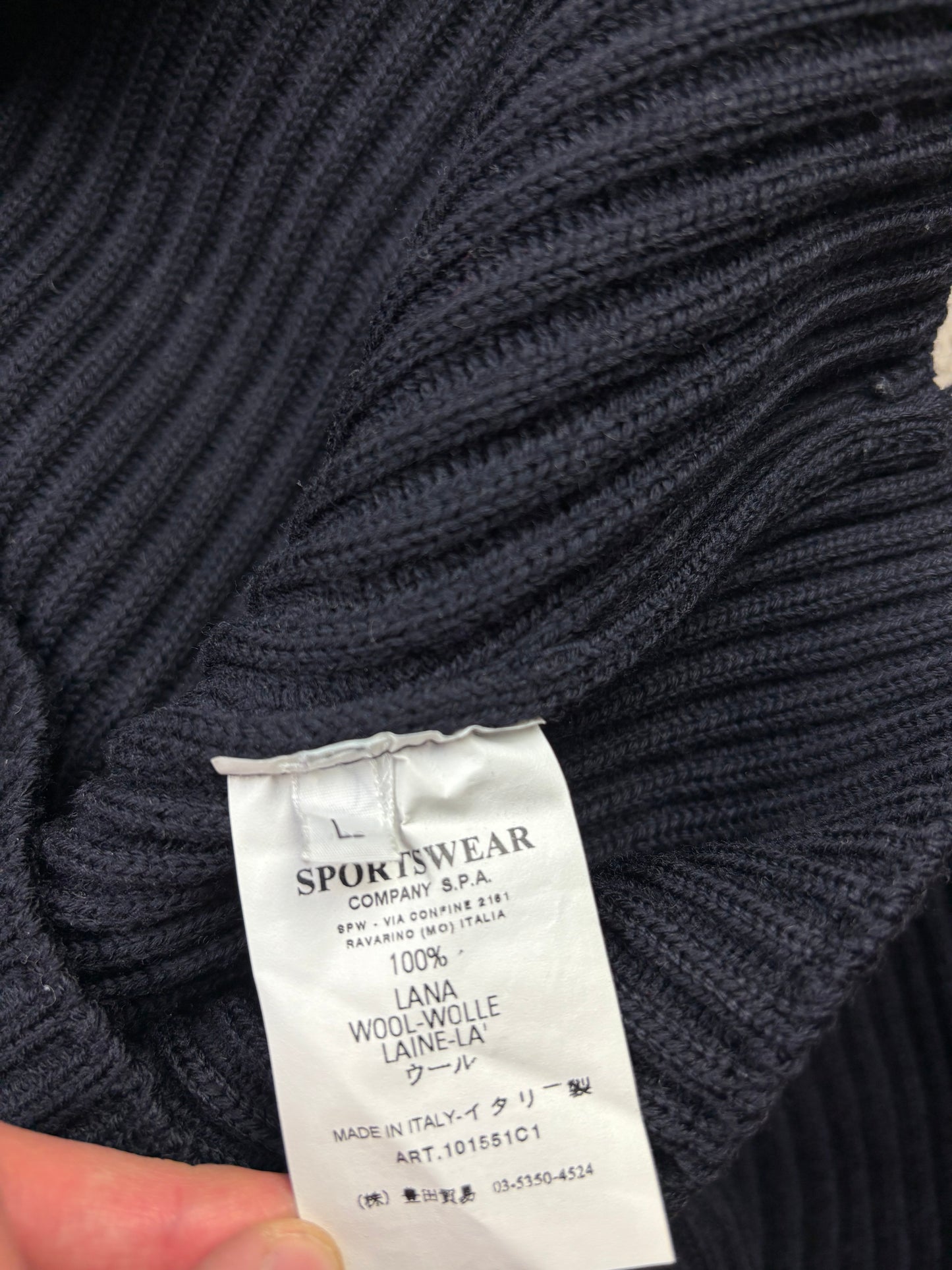 STONE ISLAND BLACK ZIP UP KNIT (L)