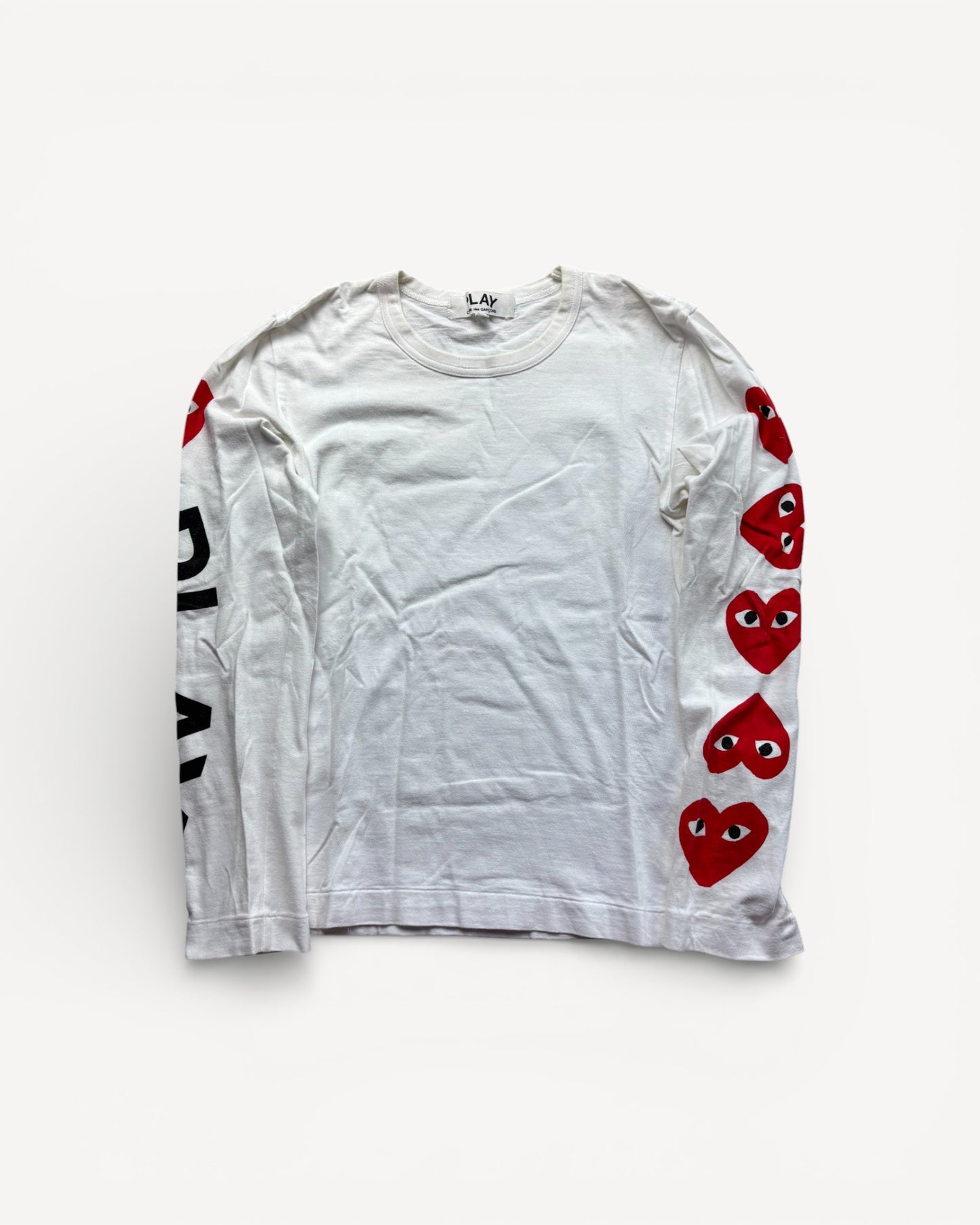 CDG PLAY WHITE LONGSLEEVE (S)