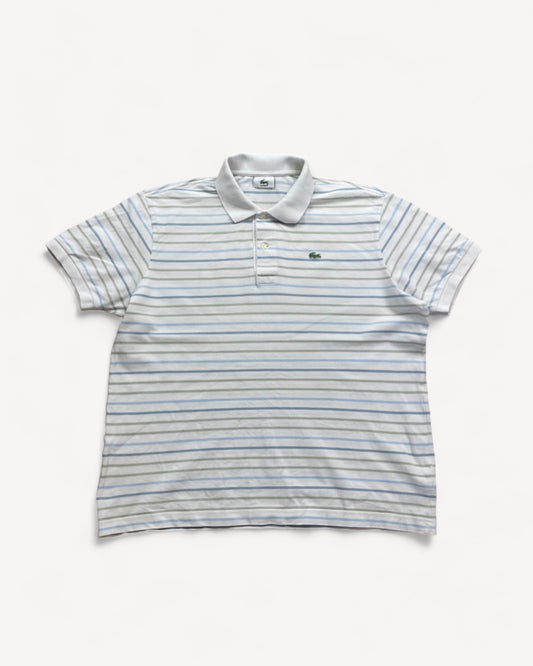 LACOSTE POLO SHIRT WHITE STRIPED (XL)