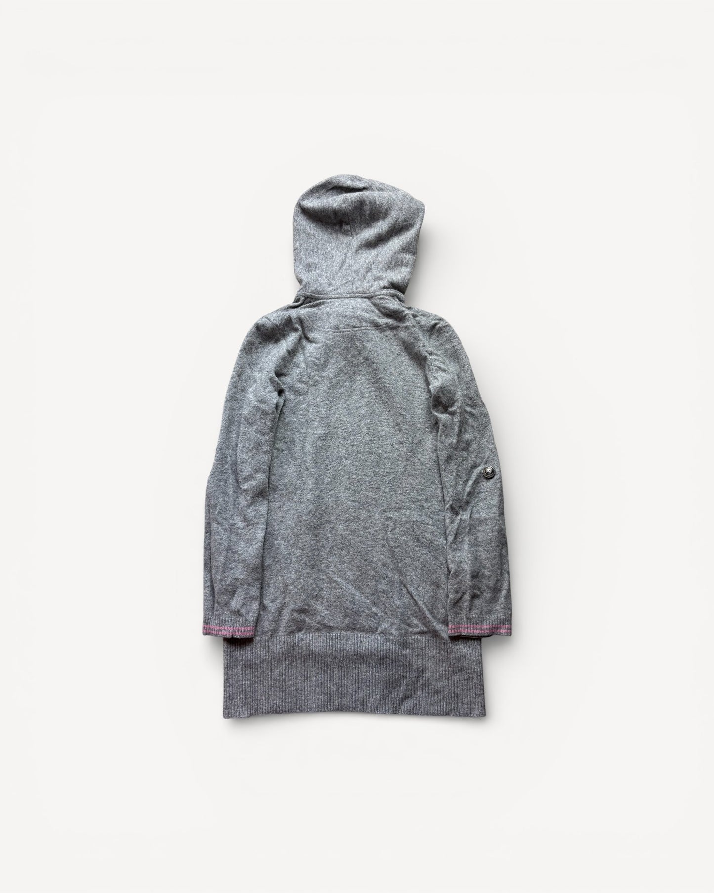 BURBERRY GREY ZIP UP HOODIE (S)