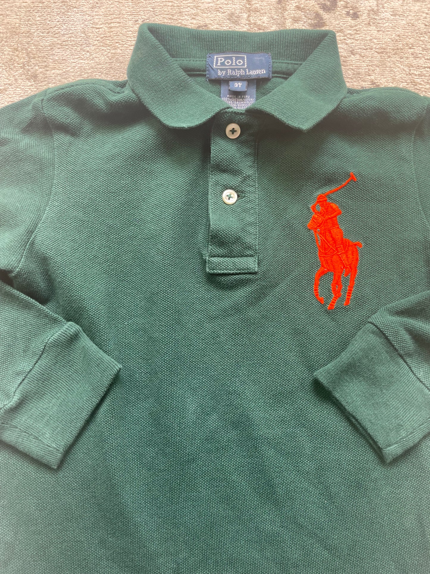 RALPH LAUREN POLO LONGSL. SHIRT GREEN (XS)