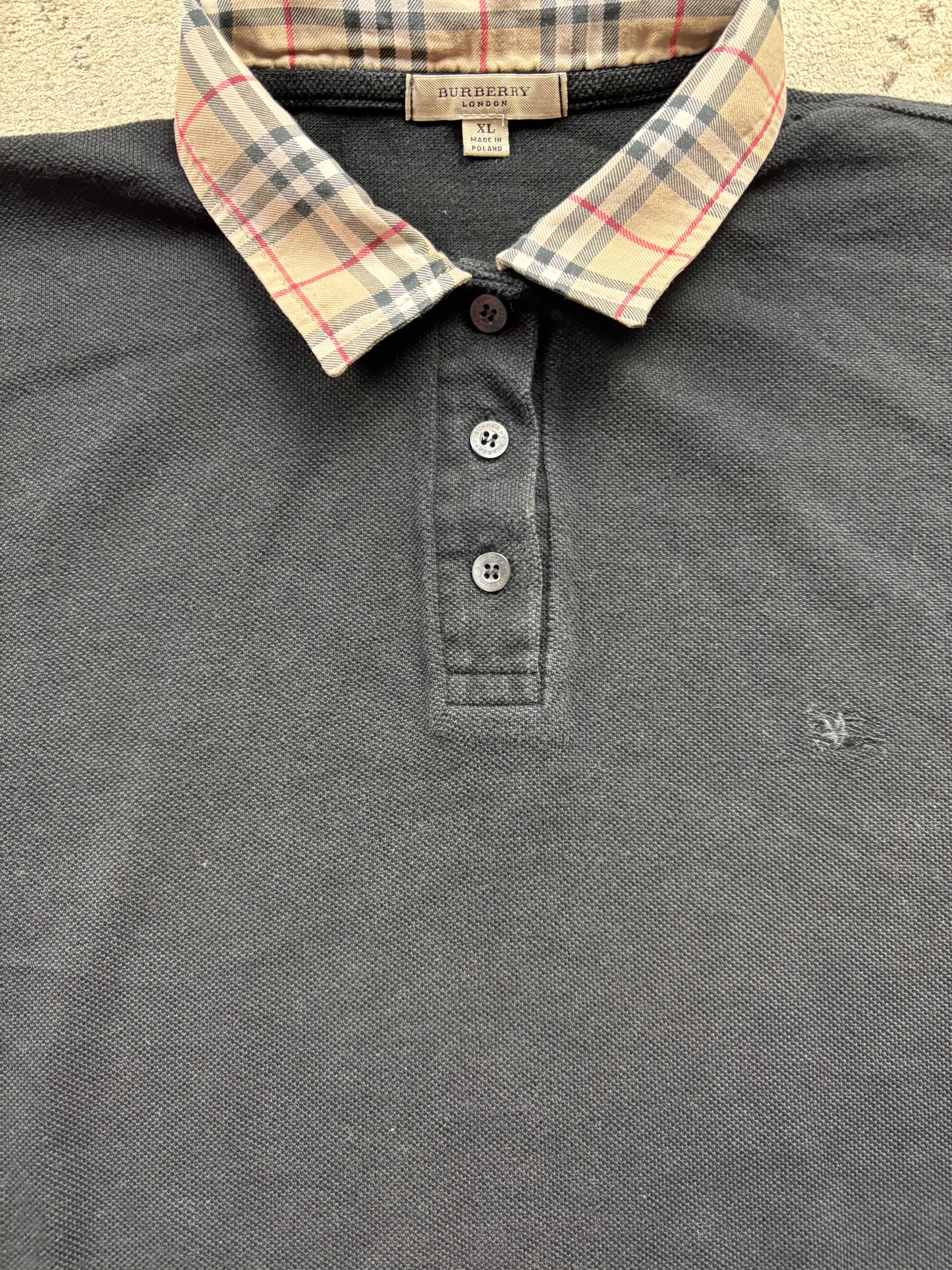 BURBERRY BLACK POLO SHIRT (L)