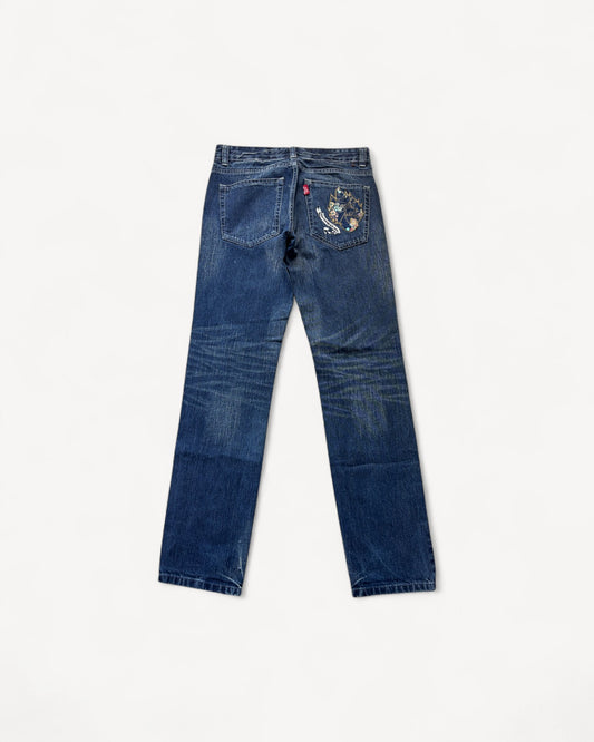 JAPANESE EMBROIDERED DENIM W30 L32 #JAP3