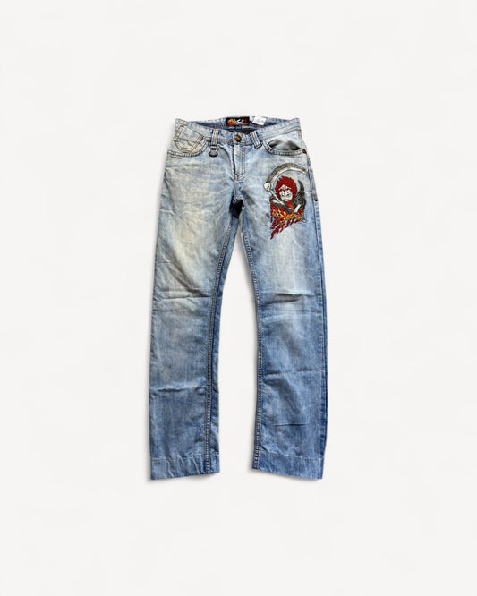 JAPANESE EMBROIDERED DENIM W30 L32 #JAP1