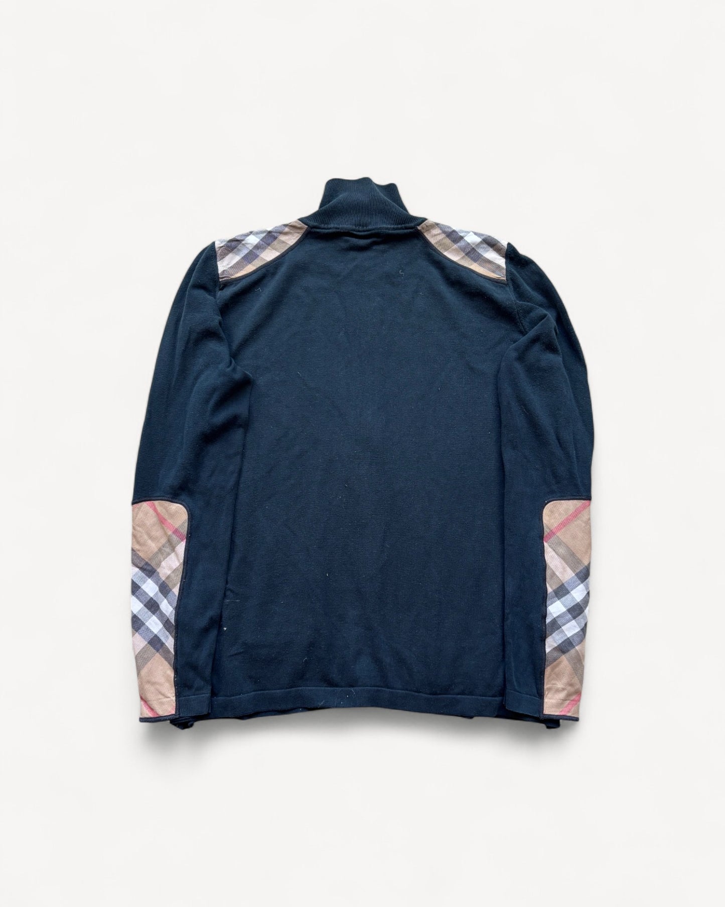 BURBERRY BLACK ZIP UP KNIT (S)