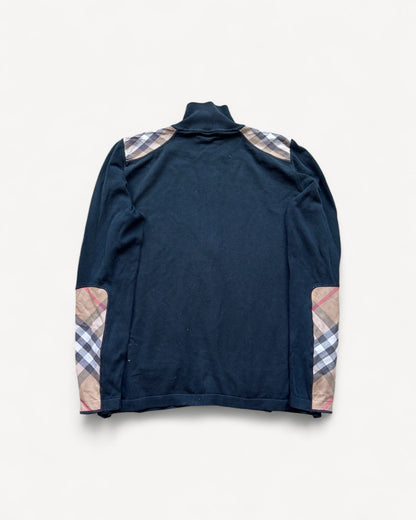 BURBERRY BLACK ZIP UP KNIT (S)