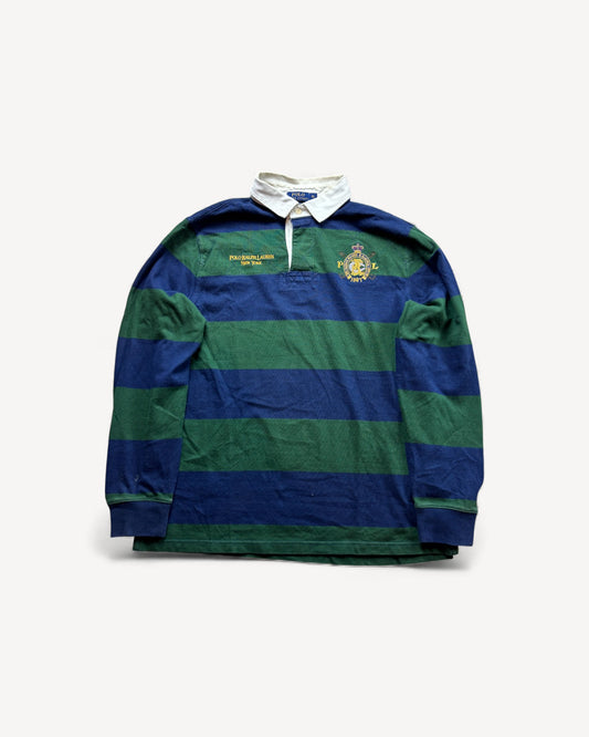 RALPH LAUREN LONGSL. POLO SHIRT STRIPED (L)