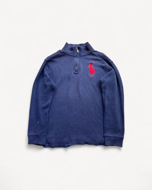 RALPH LAUREN NAVY HALF ZIP UP KNIT (M)