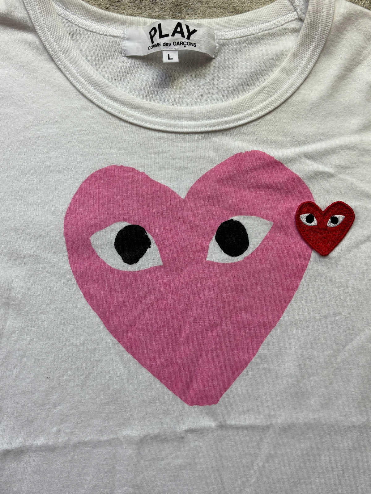 CDG PLAY WHITE T-SHIRT (S)