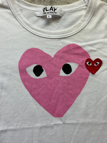 CDG PLAY WHITE T-SHIRT (S)