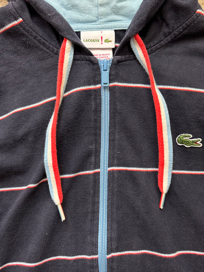 LACOSTE GREY ZIP UP HOODIE (S)