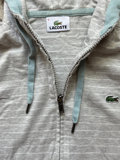 LACOSTE GREY ZIP UP HOODIE (S)