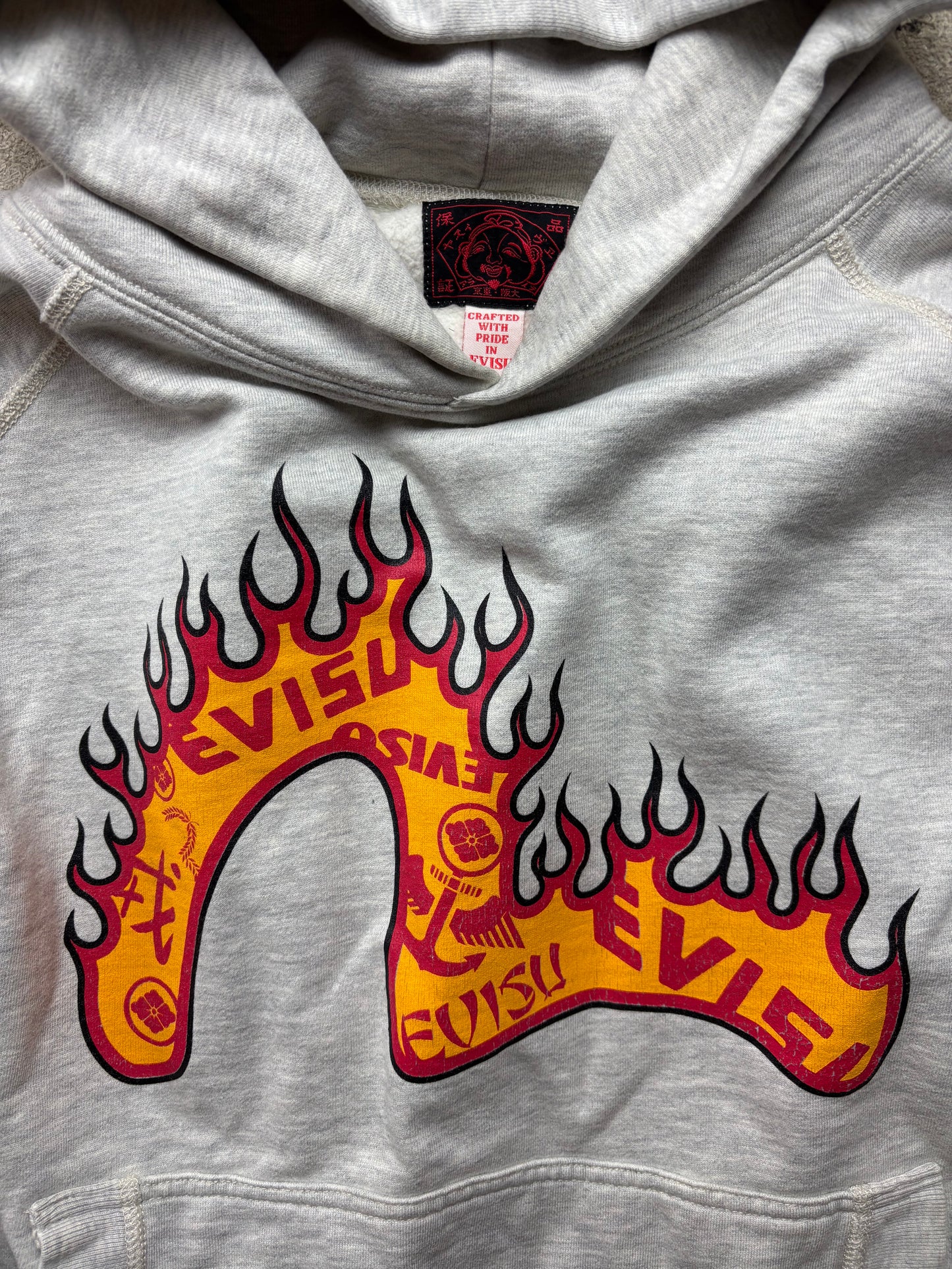 EVISU GREY HOODIE (L)