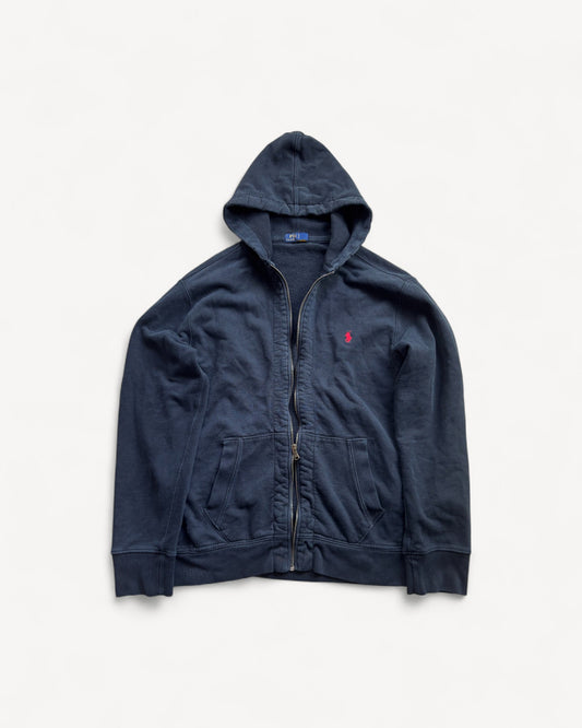 RALPH LAUREN BLACK ZIP UP HOODIE (L)