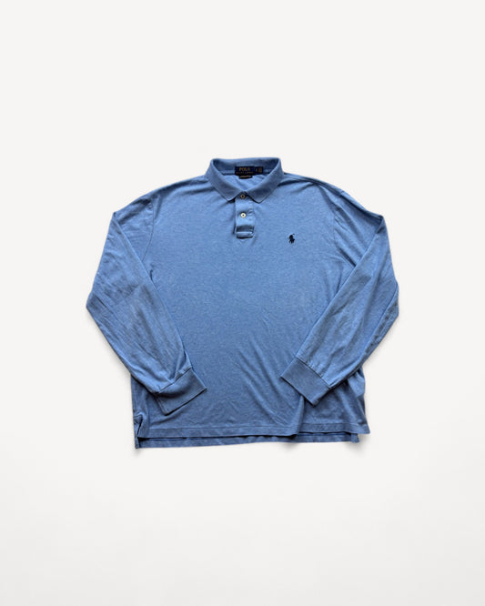 RALPH LAUREN LONGSL. POLO SHIRT BABYBLUE (L)