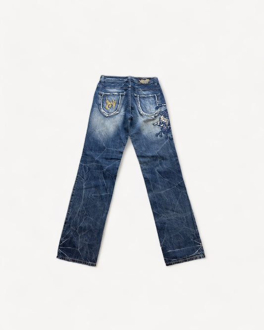 JAPANESE EMBROIDERED DENIM W30 L32 #JAP2