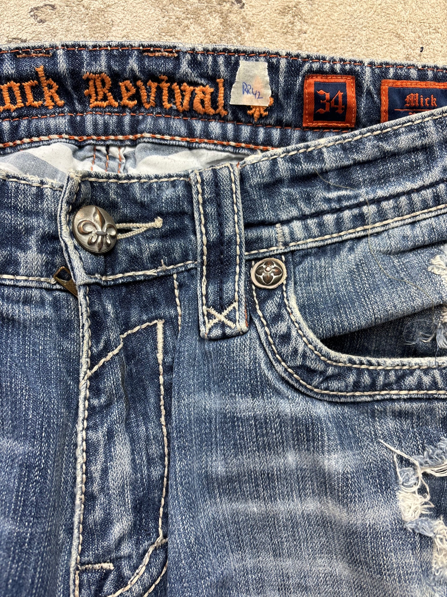 ROCK REVIVAL JEANS W34 L34 #RR42