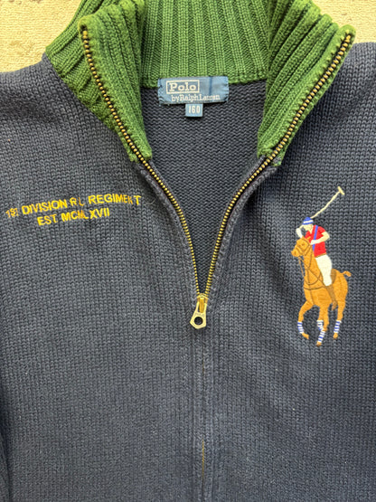 RALPH LAUREN NAVY ZIP UP KNIT (S)
